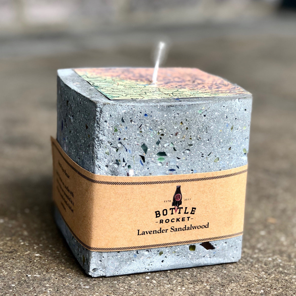 Soy Candle in Concrete Cube – Pop Cycle Tucson