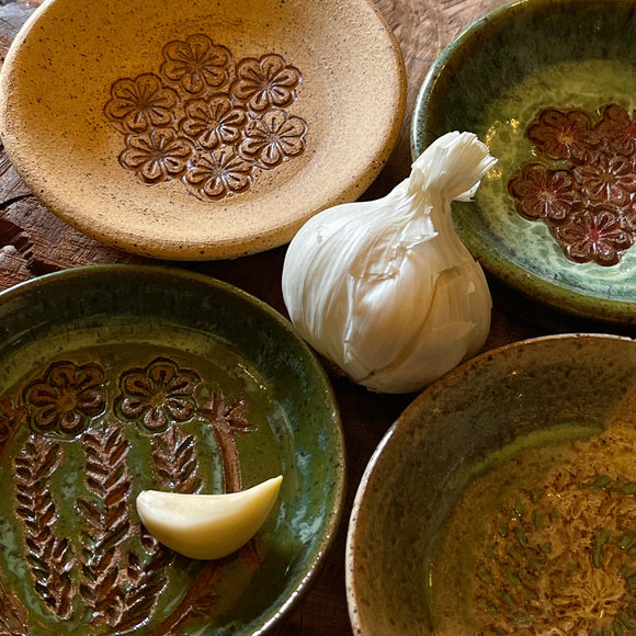 Ceramic Garlic Grater Dishes by Alaina Chapin