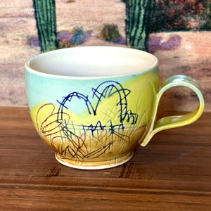 Monsoon Graffiti Mugs by Connected Earth Clay and Art Works