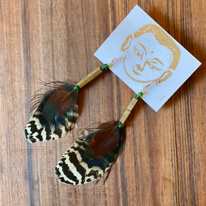 Natural Feather Earrings by Ivy