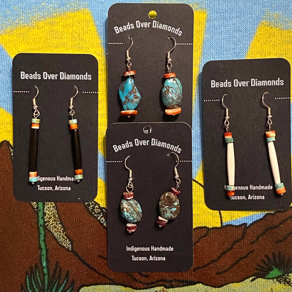 Turquoise Earrings by Beads Over Diamonds