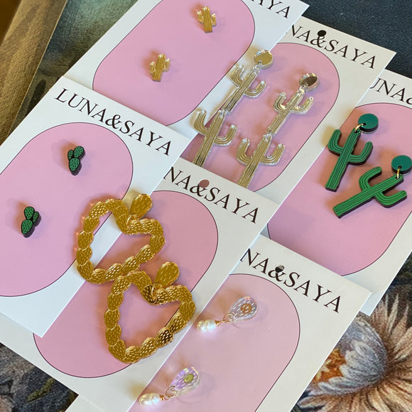 Acrylic Cacti Earrings by Luna & Saya