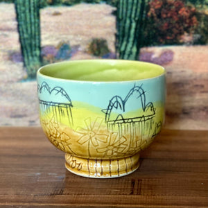 Monsoon Graffiti Tea Bowls by Connected Earth Clay and Art Works*