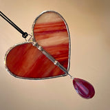 Stained Glass Heart Sun Catchers by The Glass Desert