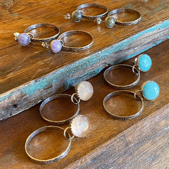 Gemstone & Floral Hoop Earrings by Bohemian Behavior