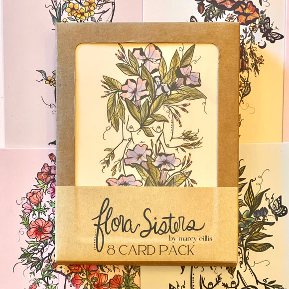 Flora Sisters Notecard Pack by Marcy Ellis