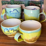 Monsoon Graffiti Mugs by Connected Earth Clay and Art Works