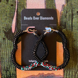 Beaded Heart Hoops by Beads Over Diamonds