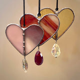 Stained Glass Heart Sun Catchers by The Glass Desert