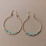 Turquoise and Gold Hoops by Cactus Bloom Design