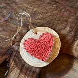 Heart Ornaments by String and Stencil