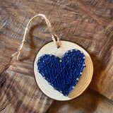 Heart Ornaments by String and Stencil