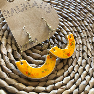 Bauhaus Crescent Earrings by Tough Kitty Designs